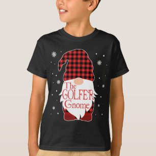 T-shirt Noël Pyjama famille cadeau Golfer Gnome Buffalo