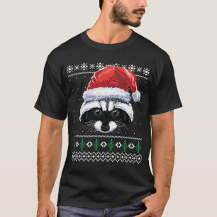 T-shirt Noël Raccoon Funny Père Noël Raccoon Xmas laid Sw