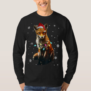 T-shirt Noël Red Fox Lover Xmas Chien Tree Santa Hat Re