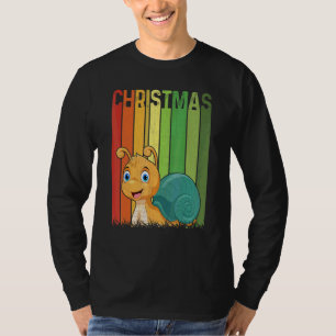 T-shirt Noël Rétro Escargot Mignon Groupe Assorti Xmas Hol
