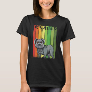 T-shirt Noël Rétro Groupe Bouledogue Français Assorti Xmas