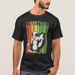 T-shirt Noël Retro Skunk Cube Groupe Correspondant Xmas Ho