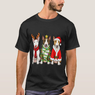 T-shirt Noël Rétro Taureau Terrier Santa Renne Chien Lo