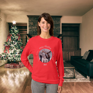 T-shirt Noël rouge blanc nom de famille