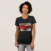 T-shirt Noël Rouge Corvette Classic Split Fenêtre (Devant entier)
