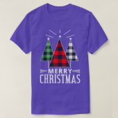T-shirt Noël Rouge Vert Plaid Père Noël Tree Noël Noël (Design devant)