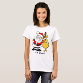 T-shirt Noël Santa Claus aux femmes cerfs (Devant entier)