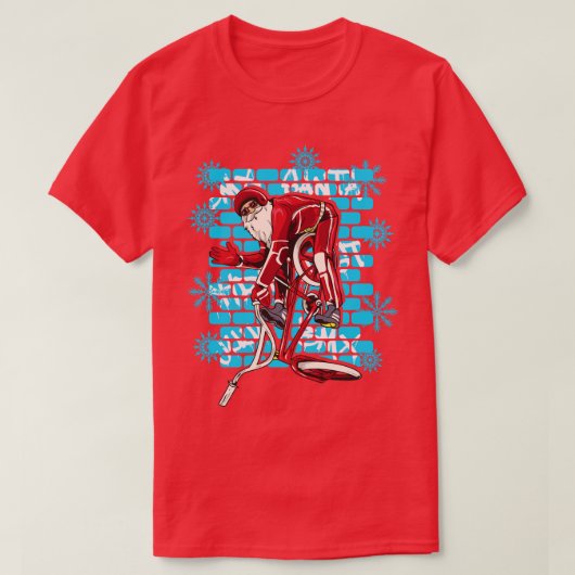 T-shirt Noël Santa Claus BMX Freestyle Tricks (Design devant)