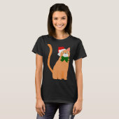 T-shirt noël santa claus casquette orange chat (Devant entier)