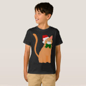 T-shirt noël santa claus casquette orange chat (Devant entier)
