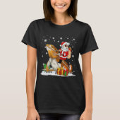 T-shirt Noël Santa Claus équitation Dragon roulé Noël H (Devant)