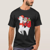 T-shirt Noël Santa Claus équitation Llama Pour Garçons Enf (Devant)