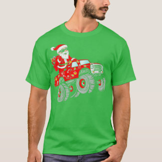 T-shirt Noël Santa Claus équitation Monster Camion