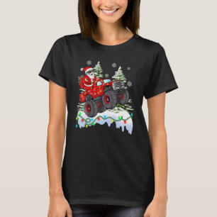 T-shirt Noël Santa Claus équitation Monster Camion Funny C
