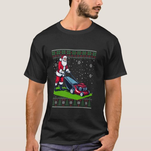 T-shirt Noël Santa Claus Maillot pelouse laine Noël S (Devant)