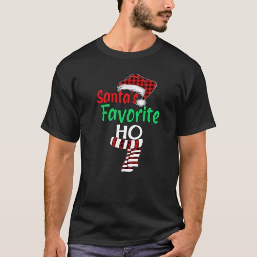 T-shirt Noël Santa Claus Red Plaid Père Noël Favori (Devant)