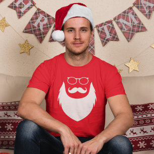 T-shirt Noël Santa Clause Barbe et lunettes Hommes