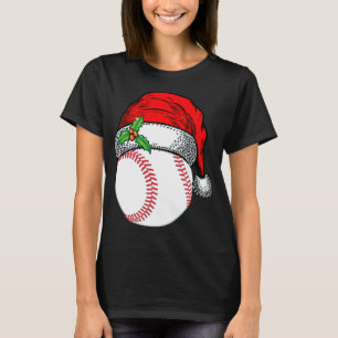 T-shirt Noël Santa Hat Baseball Sport Drôle Cadeau