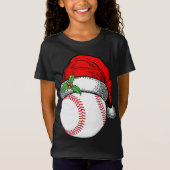 T-Shirt Noël Santa Hat Baseball Sport Drôle Cadeau (Devant)