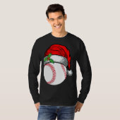 T-shirt Noël Santa Hat Baseball Sport Drôle Cadeau (Devant entier)