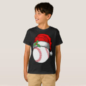 T-shirt Noël Santa Hat Baseball Sport Drôle Cadeau (Devant entier)