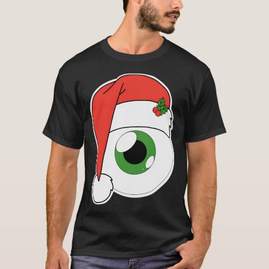 T-shirt Noël Santa Hat Eyeball - Vert Iris (Devant)