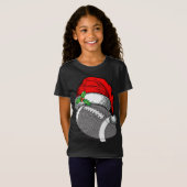 T-Shirt Noël Santa Hat Football Sport Drôle Cadeau (Devant entier)
