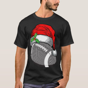 T-shirt Noël Santa Hat Football Sport Drôle Cadeau