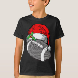 T-shirt Noël Santa Hat Football Sport Drôle Cadeau