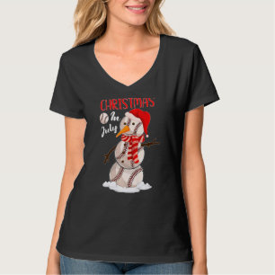 T-shirt Noël Santa Hat Golf Snowman Noël Juillet