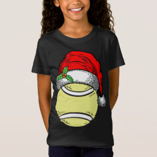T-Shirt Noël Santa Hat Tennis Sport Drôle Cadeau