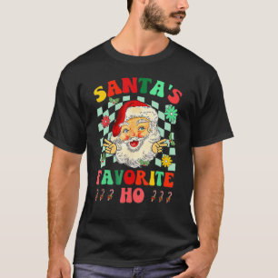T-shirt Noël Santa's Favori Ho Père Noël Rétro Gr