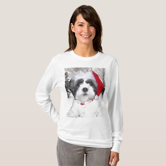 T-shirt Noël Shih Tzu (Devant entier)