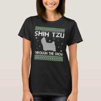 T-shirt Noël Shih Tzu À Travers La Neige