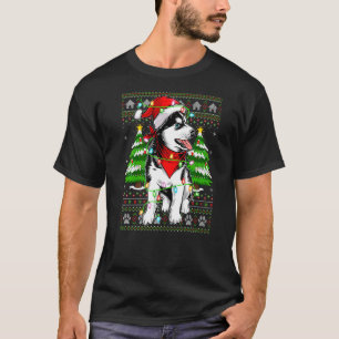 T-shirt Noël Sibérien Husky Père Noël laide