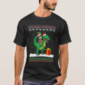 T-shirt Noël Sloth équitation Dinosaur T Rex Garçons Enfan (Devant)