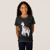 T-Shirt Noël Sloth équitation Llama Père Noël Funny Pyjama (Devant entier)