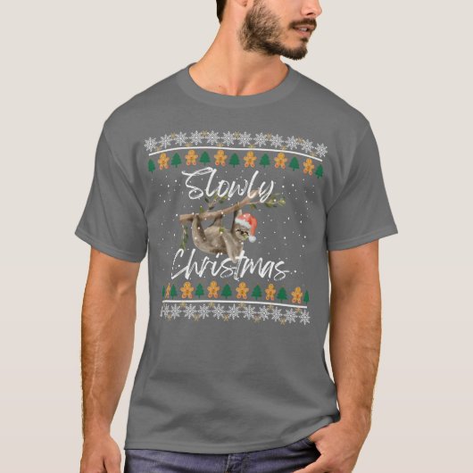 T-shirt Noël Sloth SLowly ami de Noël (Devant)