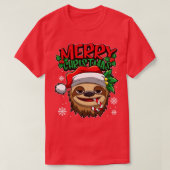 T-shirt Noël Sloth Sweet Christmas Animaux Lazy (Design devant)