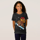 T-Shirt Noël Snowboard Gingerbread Girl (Devant entier)