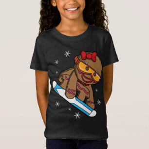 T-Shirt Noël Snowboard Gingerbread Girl