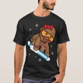 T-shirt Noël Snowboard Gingerbread Girl (Devant)