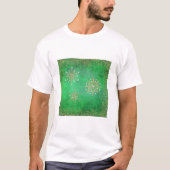 T-shirt Noël Snowflakes Parties scintillant verte et or (Devant)