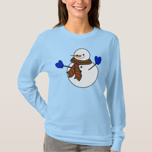 T-shirt Noël Snowman Blue Mittens