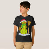 T-shirt Noël Snowman Softball Pitcher Boys Enfants Ados (Devant entier)
