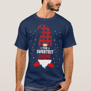 T-shirt Noël Soeur Gnome Cadeau Red Plaid