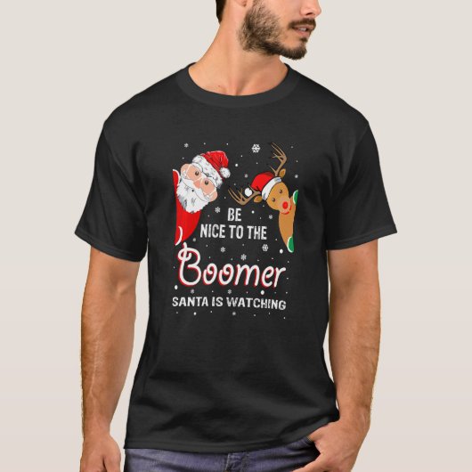 T-shirt Noël Soit Sympa Pour Le Boomer Que Père Noël Regar (Devant)