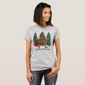 T-shirt Noël Squatchin de Père Noël Squatch par la neige (Devant entier)