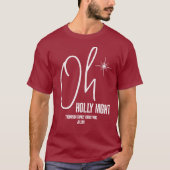 T-shirt Noël Star Christian Festive Oh Holly Night (Devant)