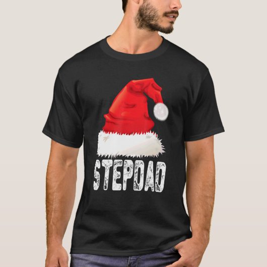 T-shirt Noël Stepdad Santa Hat Noël Famille Correspondante (Devant)
